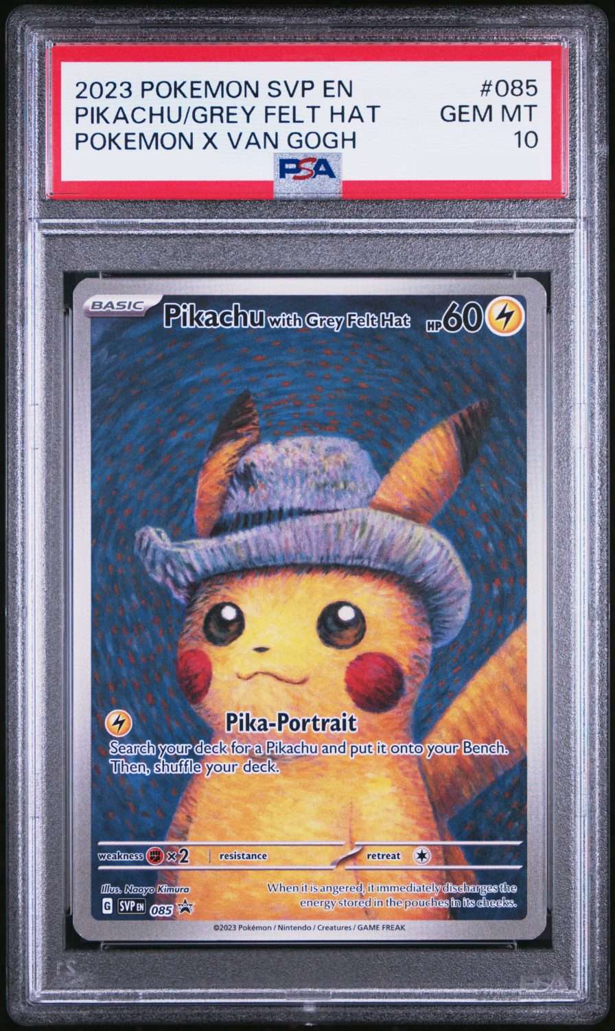 PIKACHU WITH GREY FELT HAT POKEMON X VAN GOGH (2023)